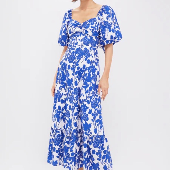 chinese dress ladies Blue Floral Rachel Maxi Dress
